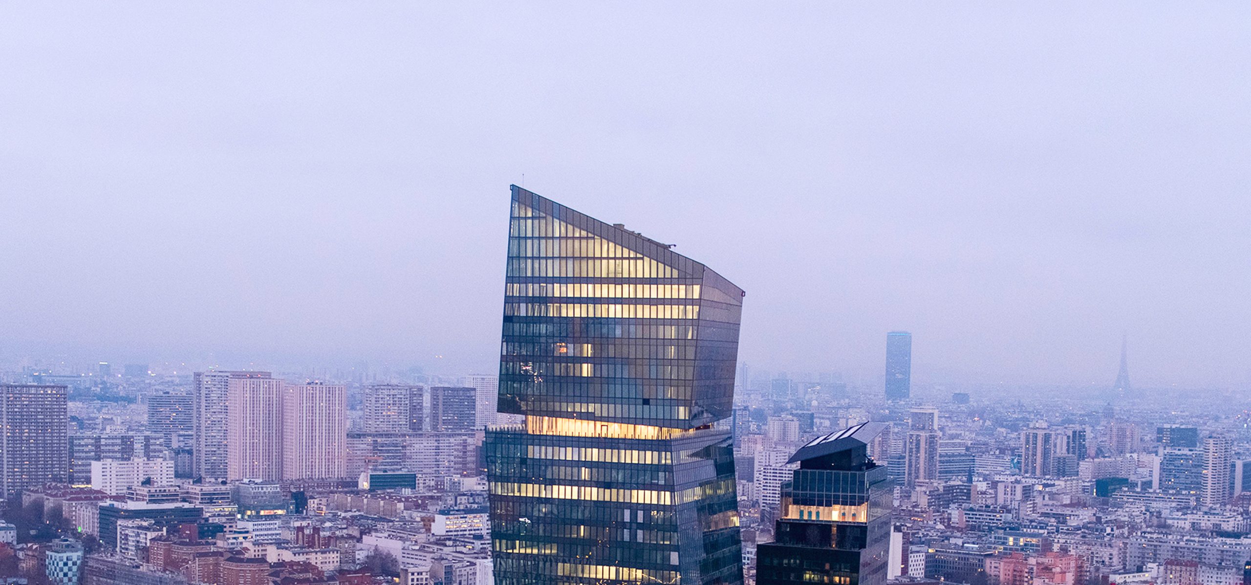 Vue aérienne de Paris et des Tours BPCE